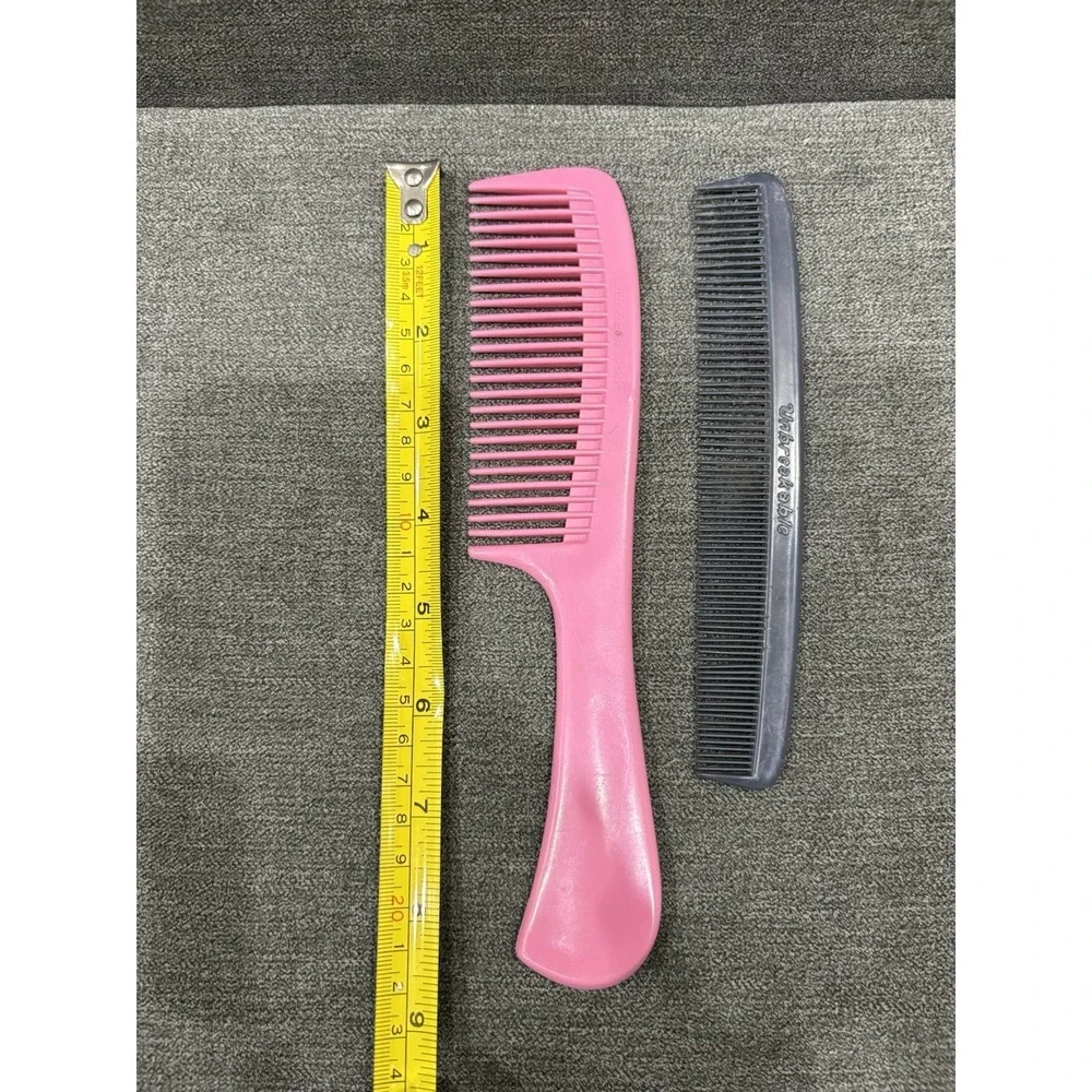 Vintage Set Pink And Black Unbreakable Super Comb Retro Groovy Old‎ School Prop